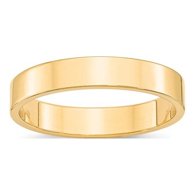 14K Yellow Gold 4mm Flat Wedding Band