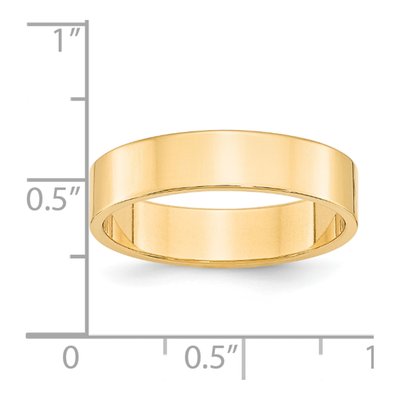 14K Yellow Gold 5mm Flat Wedding Band – view 5