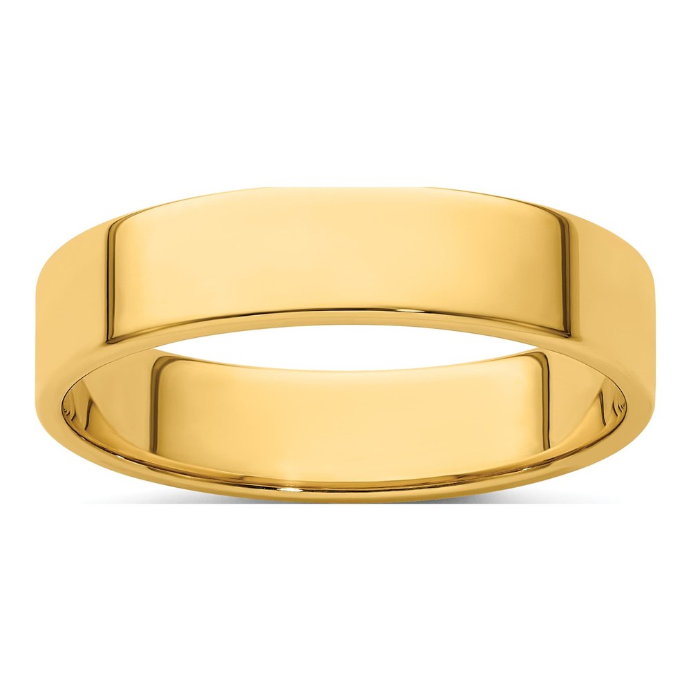 14K Yellow Gold 5mm Flat Wedding Band