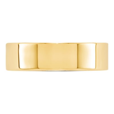 14K Yellow Gold 6mm Flat Wedding Band – view 3