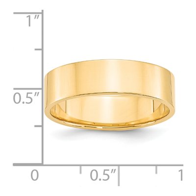 14K Yellow Gold 6mm Flat Wedding Band – view 4