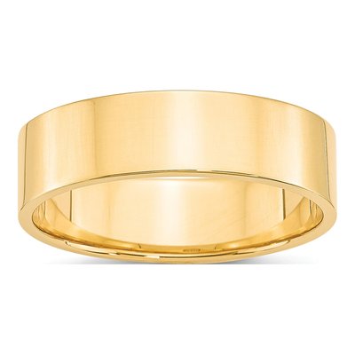 14K Yellow Gold 6mm Flat Wedding Band