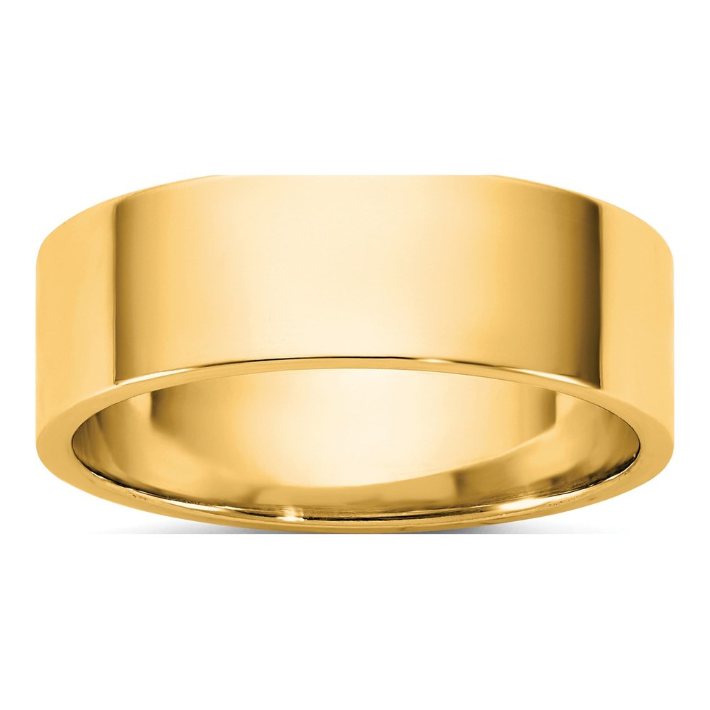 14K Yellow Gold 6.5mm Light-Weight Flat Band Size 7.5