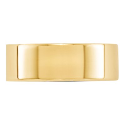 14K Yellow Gold 7mm Flat Wedding Band – view 2