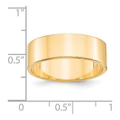 14K Yellow Gold 7mm Flat Wedding Band – view 3