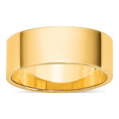 14K Yellow Gold 7mm Flat Wedding Band