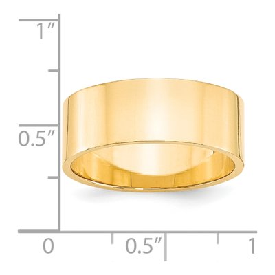 14K Yellow Gold 8mm Flat Wedding Band – view 5