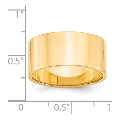 14K Yellow Gold 10mm Flat Wedding Band – view 4
