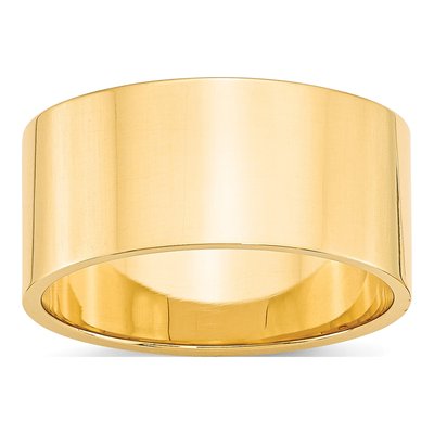 14K Yellow Gold 10mm Flat Wedding Band