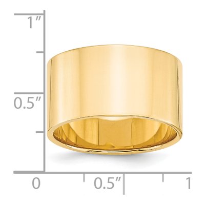 14K Yellow Gold 12mm Flat Wedding Band – view 4