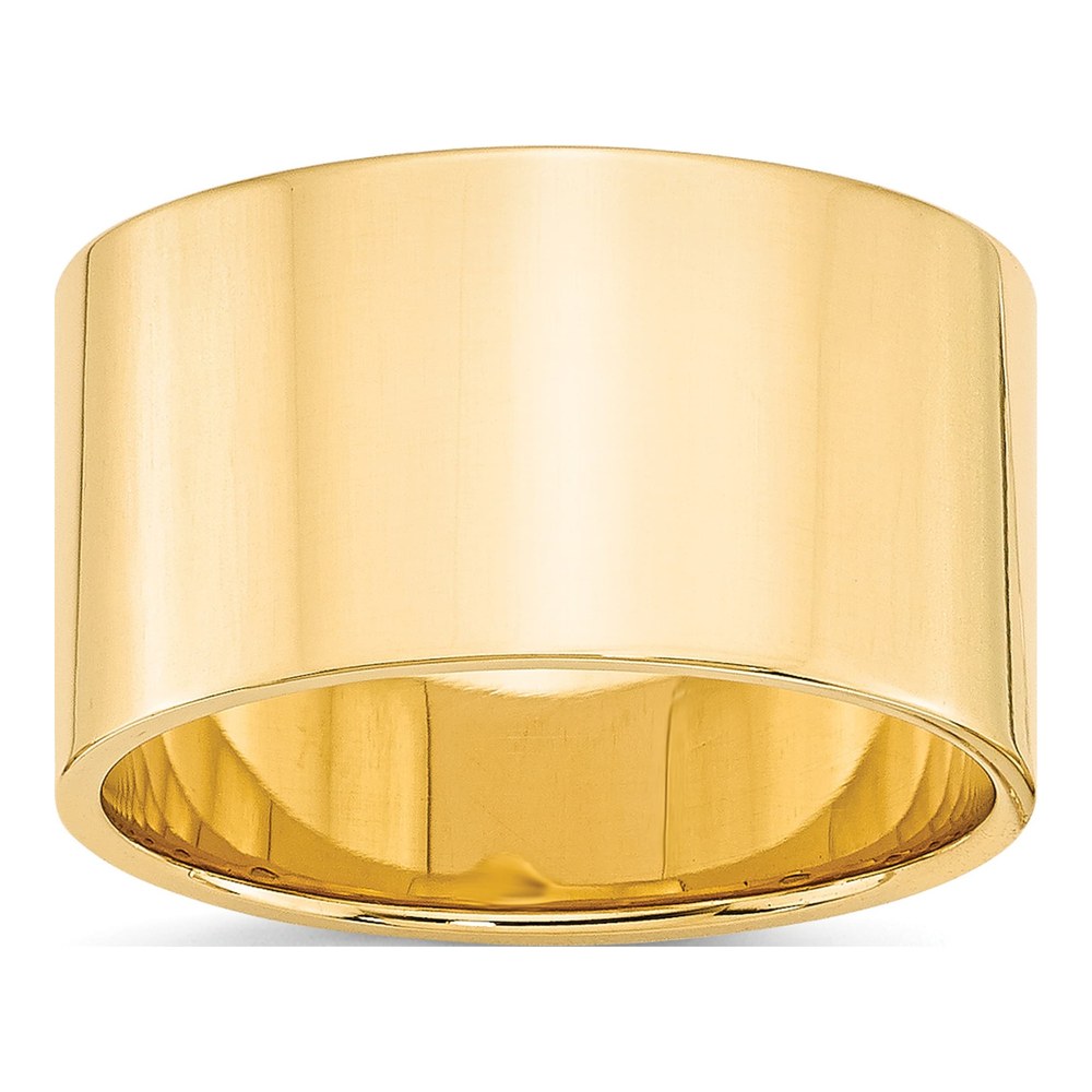 14K Yellow Gold 12mm Flat Wedding Band
