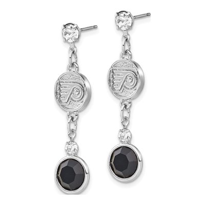 Philadelphia Flyers Brass Crystal Dangle Earrings – view 2