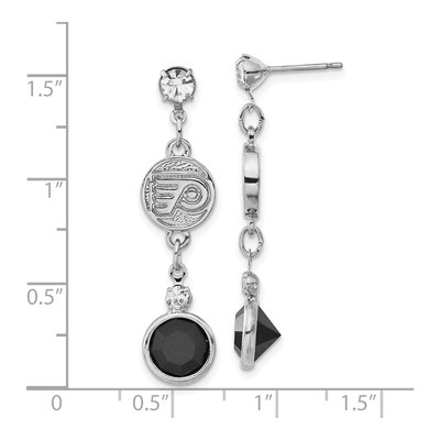 Philadelphia Flyers Brass Crystal Dangle Earrings – view 3