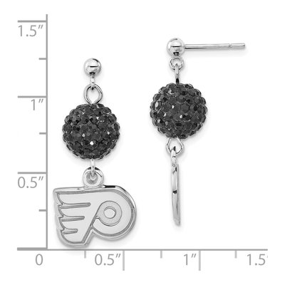 Philadelphia Flyers Sterling Silver Crystal Earrings – view 3