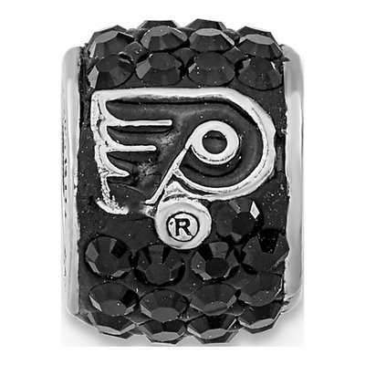 Philadelphia Flyers Sterling Silver Black Crystal Bead – view 3
