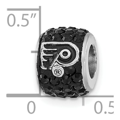 Philadelphia Flyers Sterling Silver Black Crystal Bead – view 4
