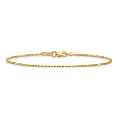 14K Yellow Gold 0.9mm Franco Chain Bracelet – view 4
