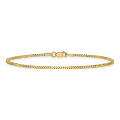 14K Yellow Gold 1mm Franco Chain Bracelet – view 4