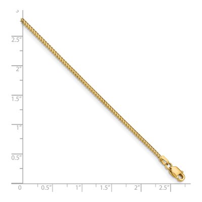 14K Yellow Gold 1mm Franco Chain Bracelet – view 5