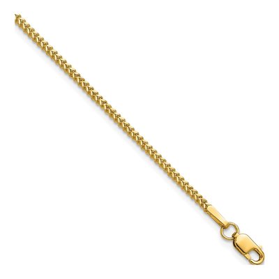 14K Yellow Gold 1.3mm Franco Chain Bracelet