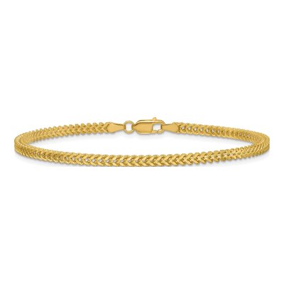 14K Yellow Gold 2.3mm Franco Chain Bracelet – view 4