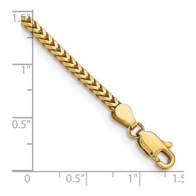 14K Yellow Gold 2.5mm Franco Chain Bracelet – view 5
