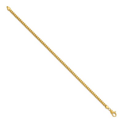 14K Yellow Gold 3mm Franco Chain Bracelet – view 3