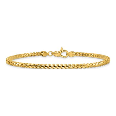 14K Yellow Gold 3mm Franco Chain Bracelet – view 4