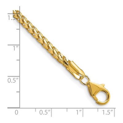 14K Yellow Gold 3mm Franco Chain Bracelet – view 5