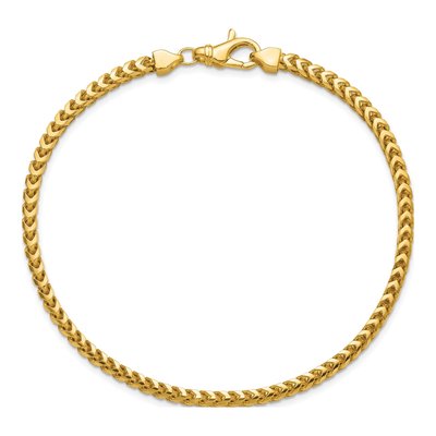 14K Yellow Gold 3mm Franco Chain Bracelet – view 6