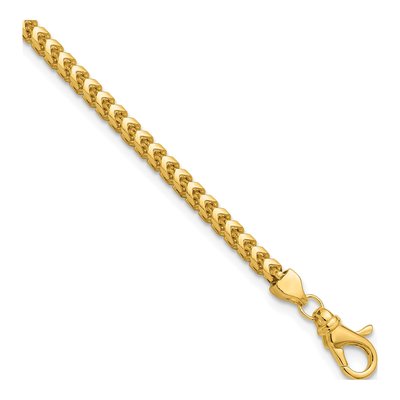 14K Yellow Gold 3mm Franco Chain Bracelet