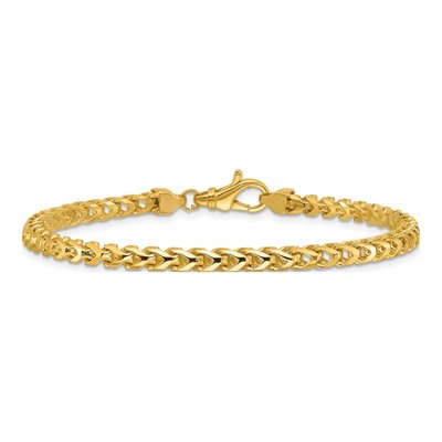 14K Yellow Gold 3.7mm Franco Chain Bracelet – view 4