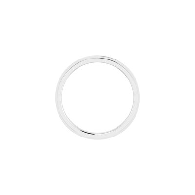 Sterling Silver 2.5mm Stepped-Edge Comfort-Fit Flat Wedding Band – view 2