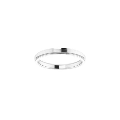 Sterling Silver 2.5mm Stepped-Edge Comfort-Fit Flat Wedding Band – view 4