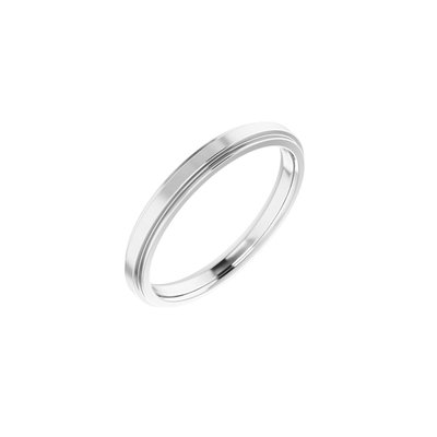 Sterling Silver 2.5mm Stepped-Edge Comfort-Fit Flat Wedding Band