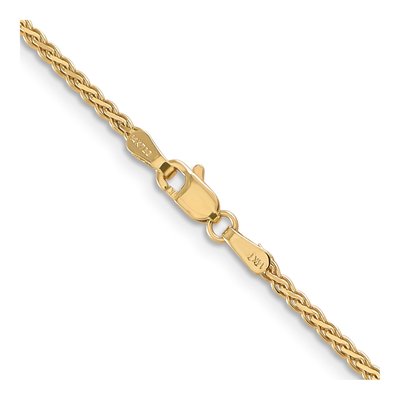 14K Yellow Gold 1.9mm Flat Wheat Chain – view 5