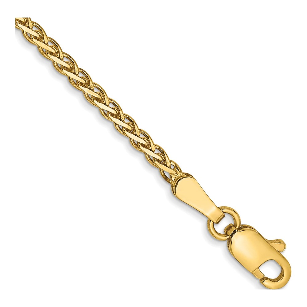 14K Yellow Gold 7in Flat Wheat Bracelet