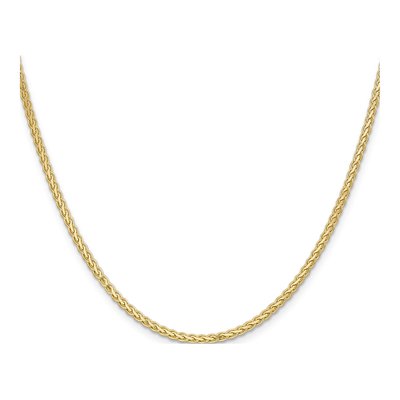 14K Yellow Gold 2.3mm Flat Wheat Chain – view 2