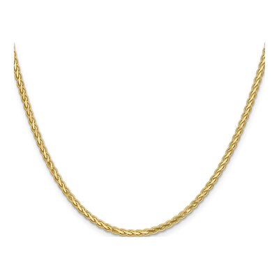 14K Yellow Gold 2.8mm Flat Wheat Chain – view 2
