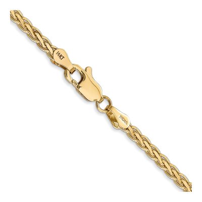 14K Yellow Gold 2.8mm Flat Wheat Chain – view 3