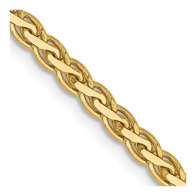 14K Yellow Gold 2.8mm Flat Wheat Chain