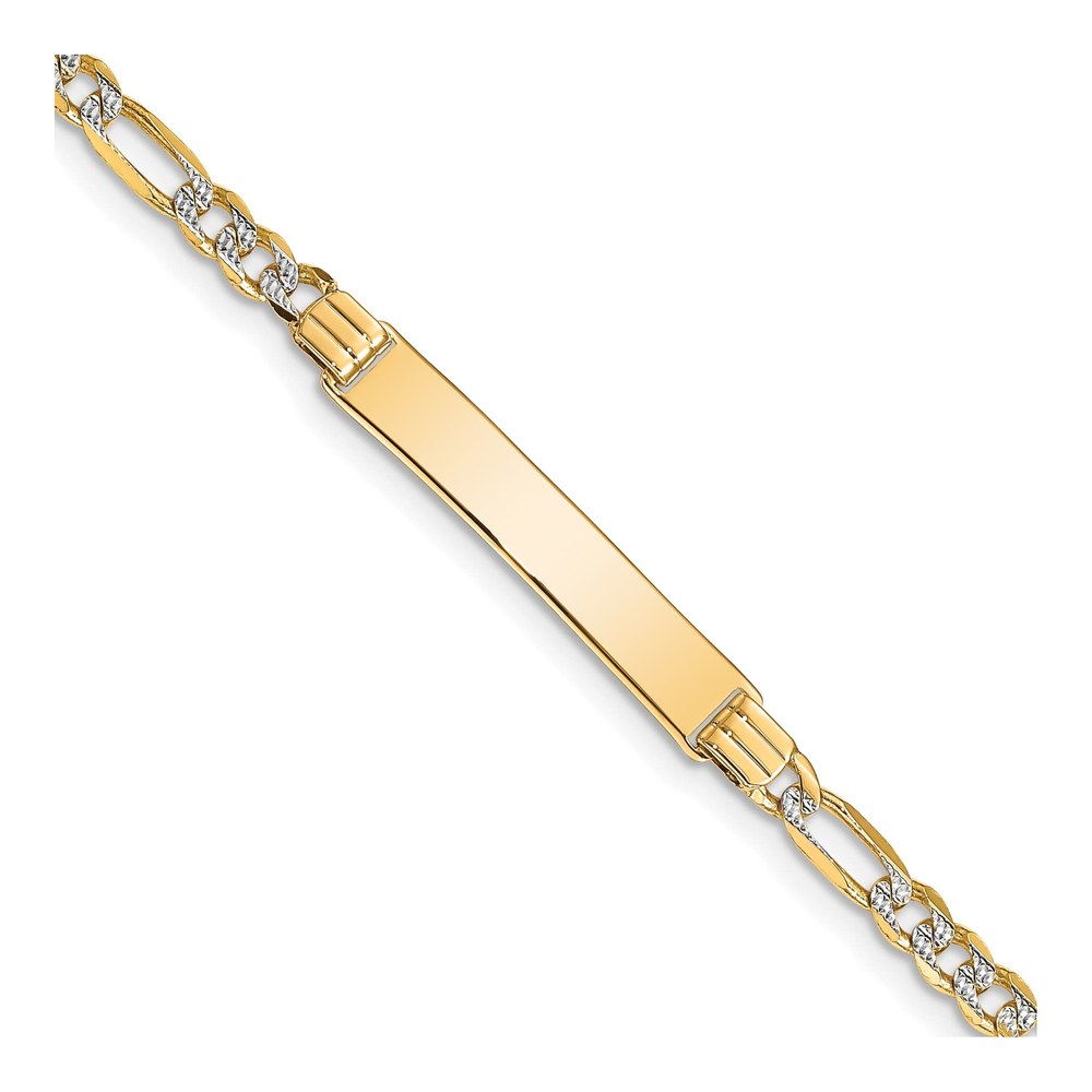 14K Yellow Gold Figaro ID Bracelet
