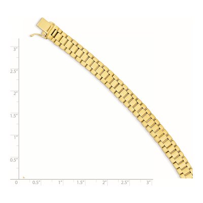 14K Yellow Gold 8mm Semi-Solid Fancy-Link Chain Bracelet – view 2