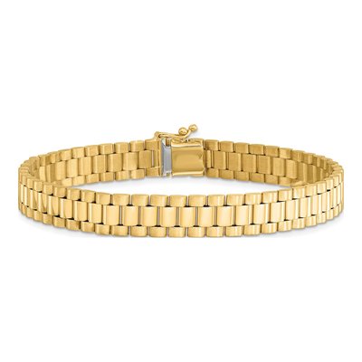 14K Yellow Gold 8mm Semi-Solid Fancy-Link Chain Bracelet – view 4