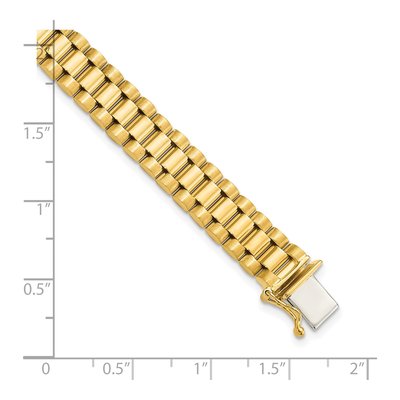 14K Yellow Gold 8mm Semi-Solid Fancy-Link Chain Bracelet – view 5