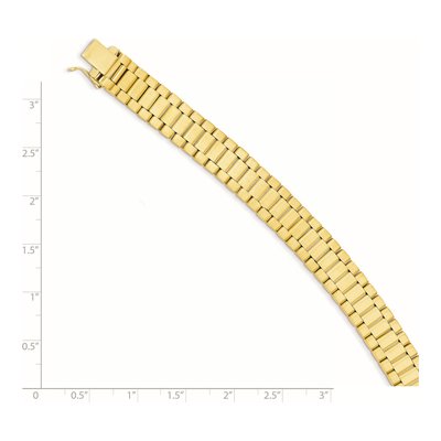 14K Yellow Gold 10mm Semi-Solid Fancy-Link Chain Bracelet – view 2