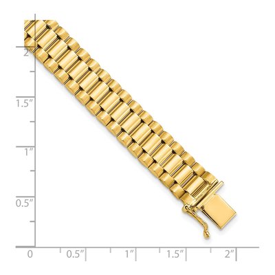14K Yellow Gold 10mm Semi-Solid Fancy-Link Chain Bracelet – view 5