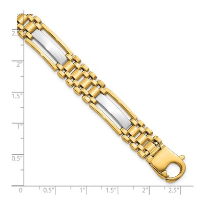 14K Two-Tone Gold 10.2mm Hollow Multi-Link Chain Bracelet – view 3