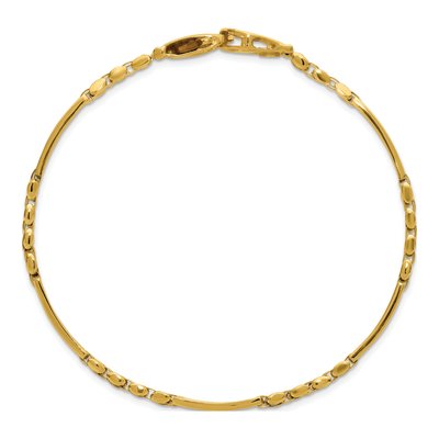 14K Two-Tone Gold 10.2mm Hollow Multi-Link Chain Bracelet – view 4