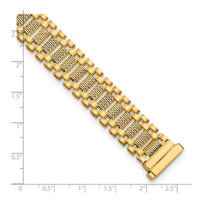 14K Yellow Gold 15.4mm Diamond-Cut Fancy Link Chain Bracelet – view 4
